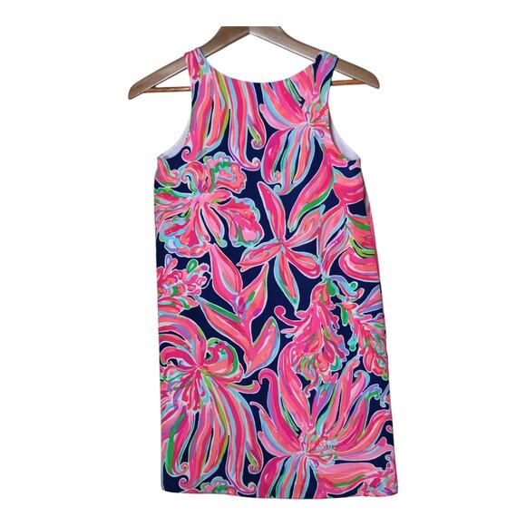 Lilly Pulitzer Jackie Silk Shift Dress Resort Navy Banana Flambe Size XXS - Picture 8 of 11